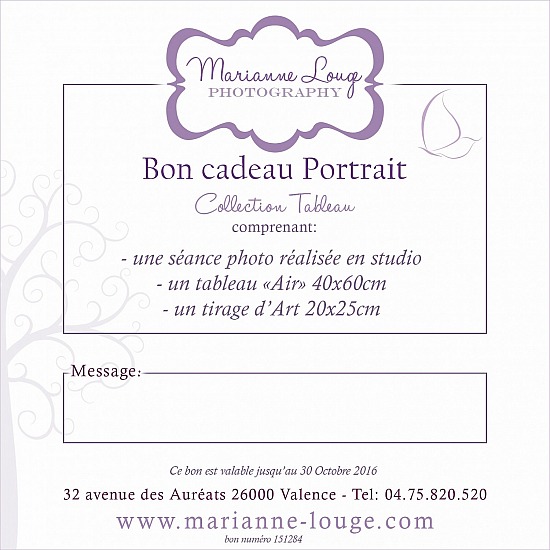 Bon Cadeau Portrait - Collection Tableau